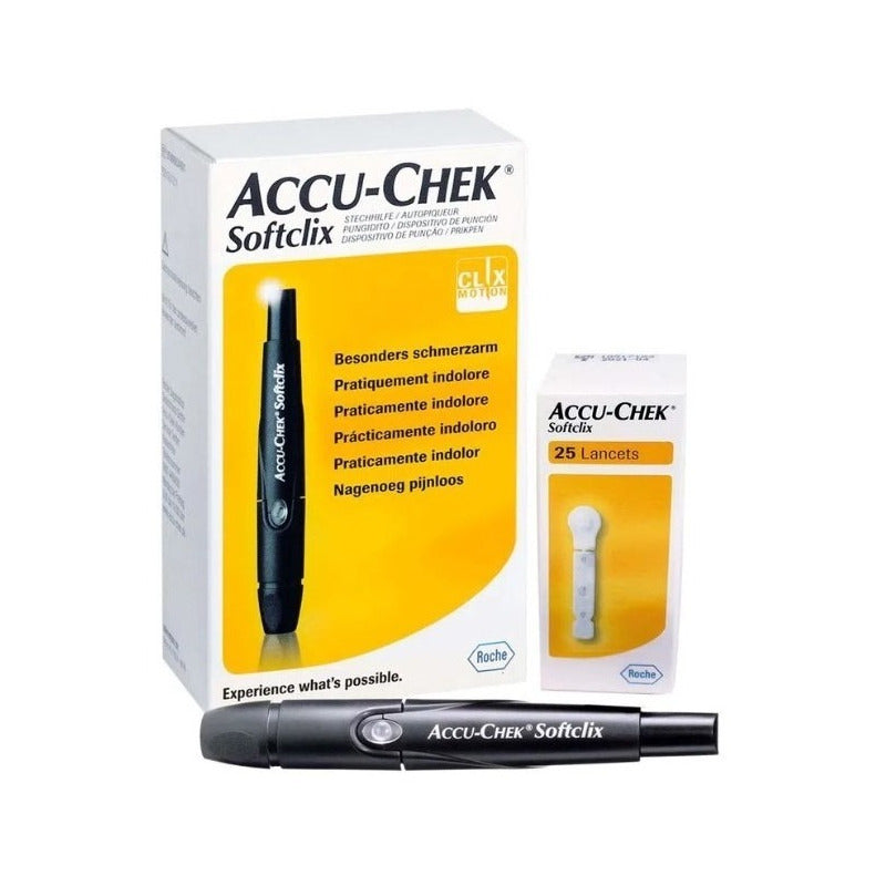 Dispositivo Punción Disparador Accucheck Softclix 25lancetas Color Blanco