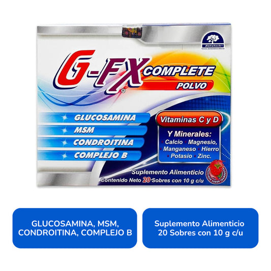 G-fx Complete Polvo 20 Sobres Suplemento Alimenticio Frambuesa