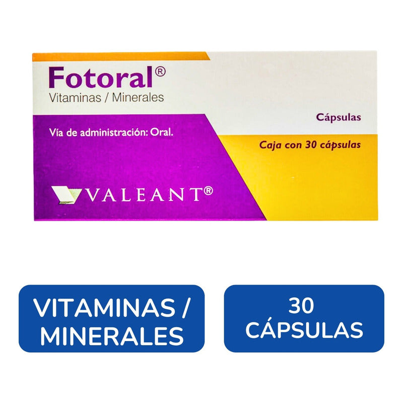 Fotoral Vitaminas Y Minerales Caja Con 30 Cápsulas Valeant