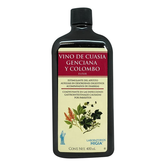 Vino De Cuasia Genciana Y Colombo Elixir 1 Ml/1 Ml/1 Ml, 1 Frasco 400 Ml