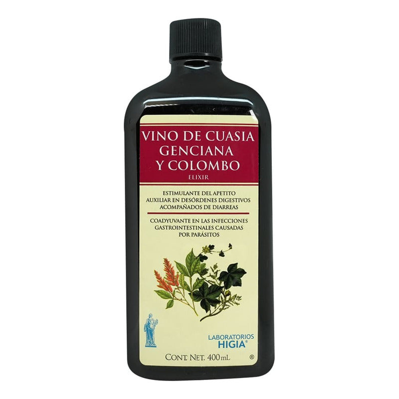 Vino De Cuasia Genciana Y Colombo Elixir 1 Ml/1 Ml/1 Ml, 1 Frasco 400 Ml