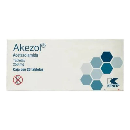 Akezol Acetazolamida 250 Mg 20 Tabletas
