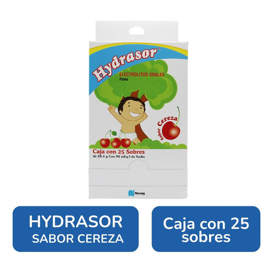 Hydrasor Electrolitos Orales Caja C/ 25 Sobres Sabor Cereza