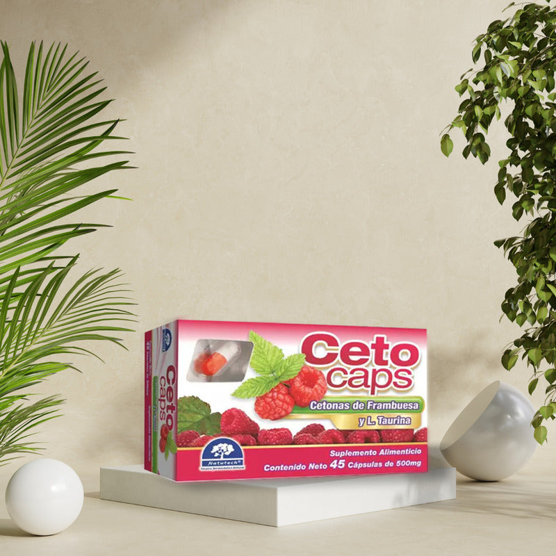 Ceto Caps L. Taurina Frambuesa 500 Mg 45 Cápsulas Natutech Sin Sabor