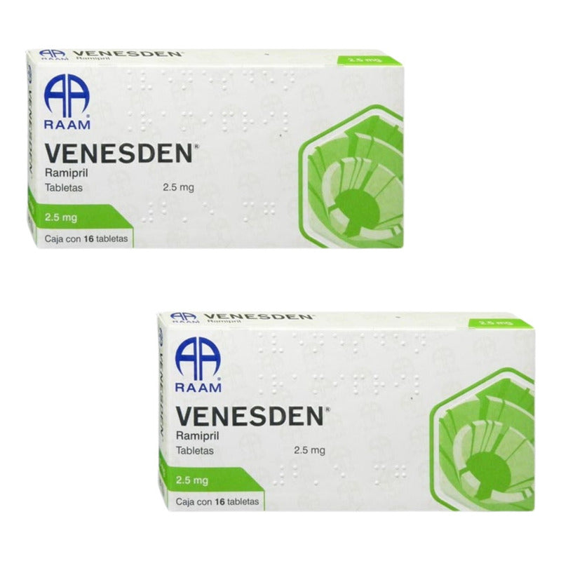 Venesden Ramipril 2.5 Mg 2 Cajas Con 16 Tabletas C/u Raam
