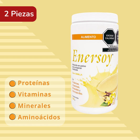 Enersoy Polvo Vainilla 2 Botes 500 G C/u Con Proteínas Vainilla