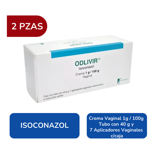 Odlivir Isoconazol 1 G Crema Vaginal 2 Tubos Con 40 G C/u