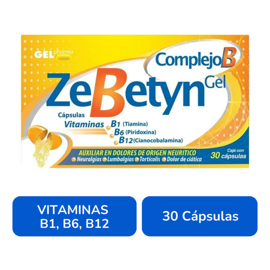 Zebetyn Gel Caja Con 30 Cápsulas Complejo B Gel Pharma Sin Sabor
