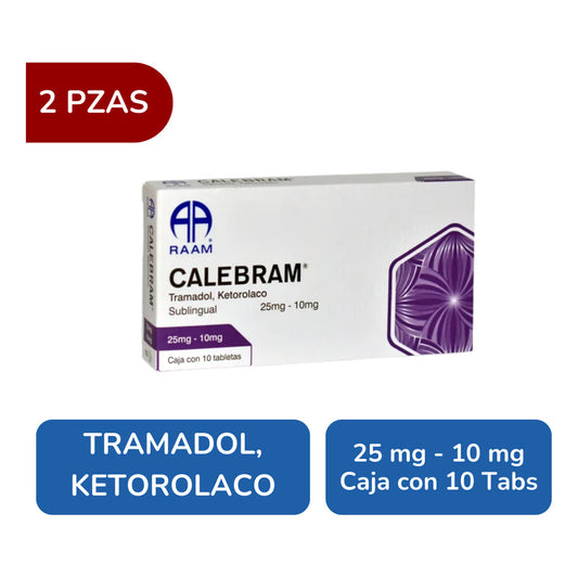 Calebram Tramadol Ketorolaco 2 Cjas C/10 Tabs 25/10 Mg Raam