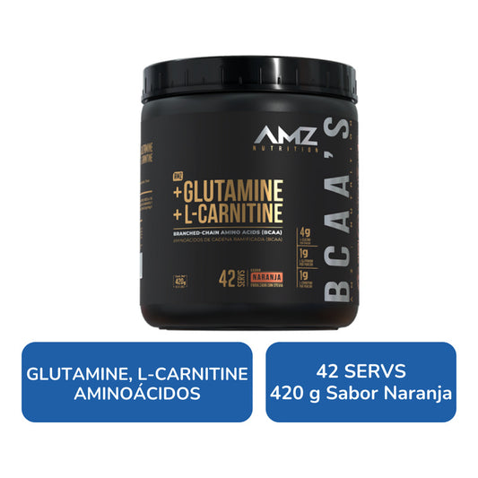 Amz Bcaa's Aminoácidos 420 G Sabor Naranja 42 Servs Naranja