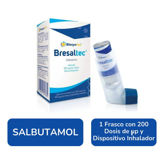 Bresaltec Salbutamol 1 Fras. Con 200 Dosis Y Disp. Inhalador