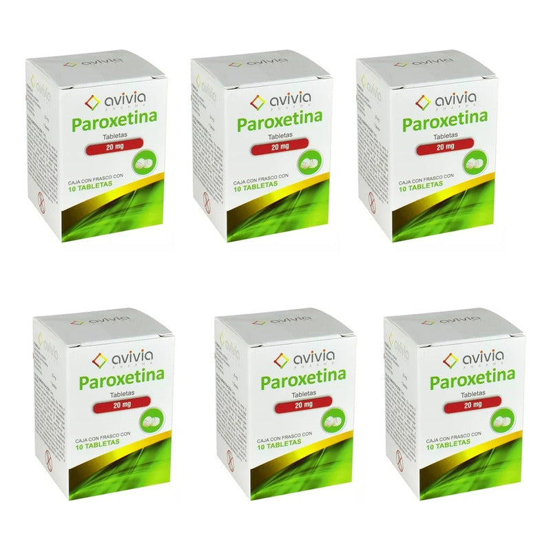 Avivia Paroxetina De 20mg 6 Frascos Con 10 Tabletas Cada Uno