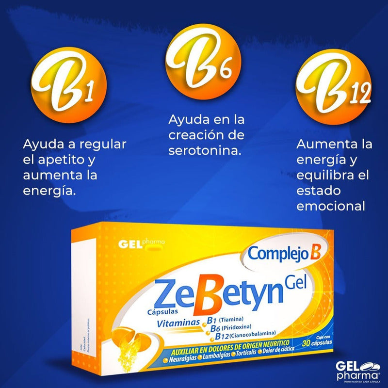 Zebetyn Gel Caja Con 30 Cápsulas Complejo B Gel Pharma No