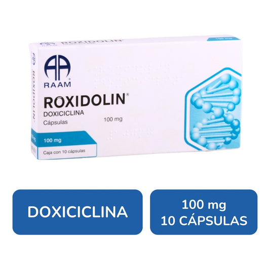 Roxidolin Doxiciclina 100 Mg Caja Con 10 Cápsulas Raam