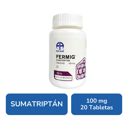Fermig Sumatriptan Raam 100mg Frasco Con 20 Tabletas