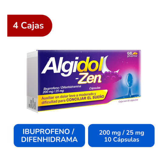 Algidol Zen Ibuprofeno/difenhidramina 4cjs 10 Caps Gelpharma