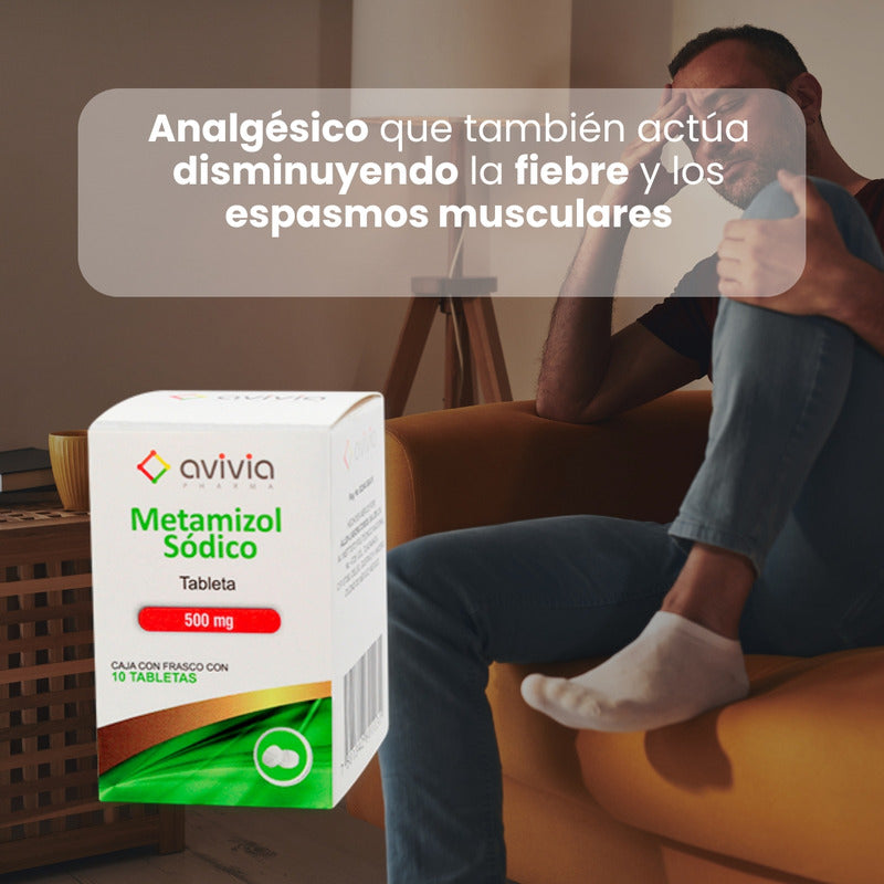 Metamizol Sódico 500 Mg 6 Frascos Con 10 Tabletas C/u Avivia