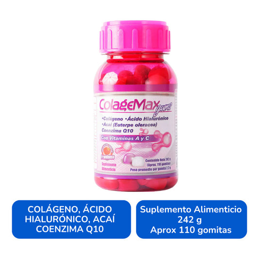 Colagemax Colágeno Gomitas Sabor Frambuesa Natutech