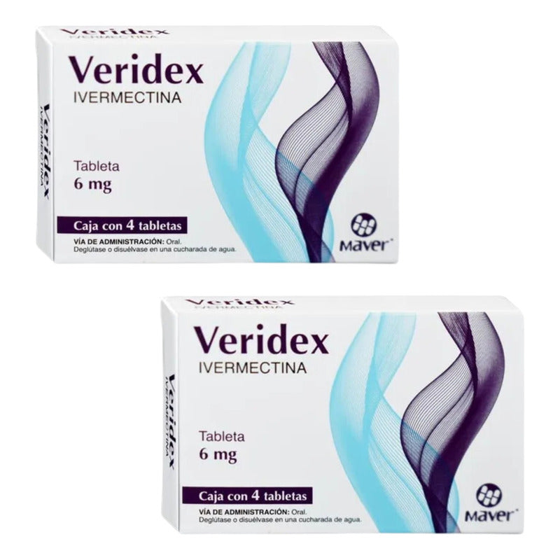 Veridex Ivermectina 6mg 2 Cajas Con 4 Tabletas Cada Una
