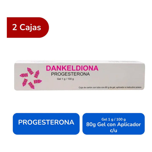 Dankeldiona Progesterona Gel 1 G. 2 Tubos Con 80g C/u Dankel