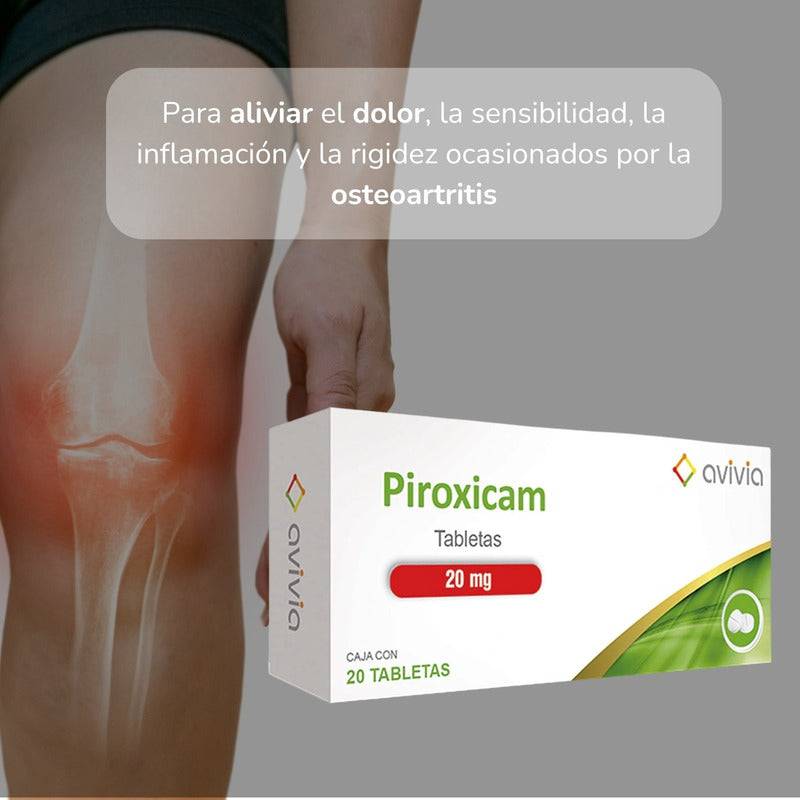 Piroxicam 20 Mg 4 Cajas Con 20 Tabletas C/u Avivia Pharma