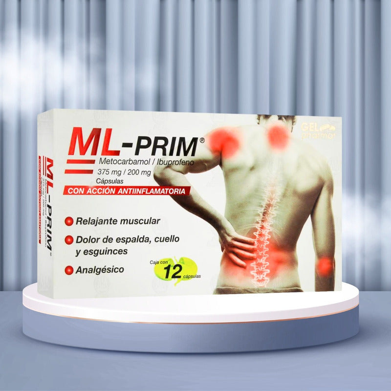 Gelpharma Ml-prim Metocarbamol/ibuprofeno 12 Caps 375/200 Mg