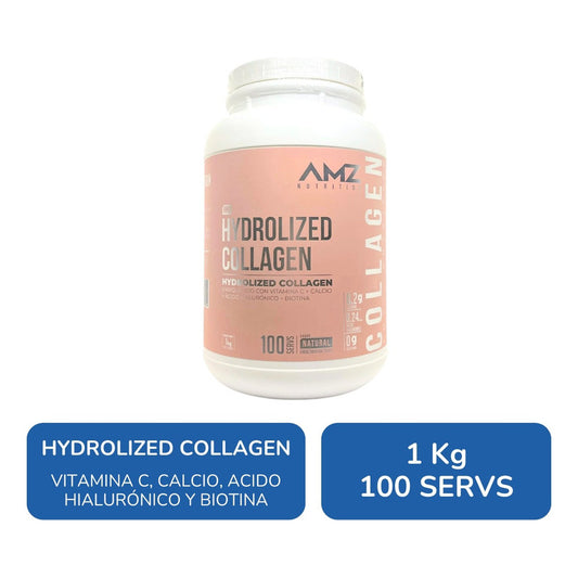 Amz Hydrolized Collagen, Colágeno Hidrolizado En Polvo 1 Kg Natural