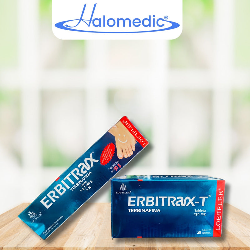 Pack Erbitrax Terbinafina 28 Tabletas 250 Mg + Crema 30 G