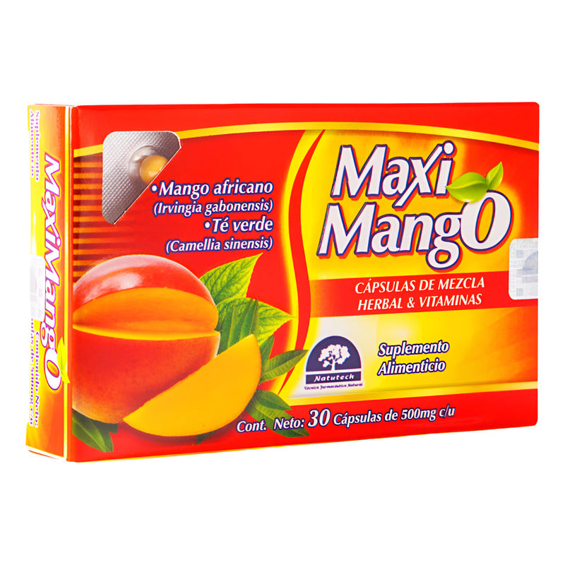 Maximango Caja Con 30 Cápsulas De 500 Mg Natutech Mango