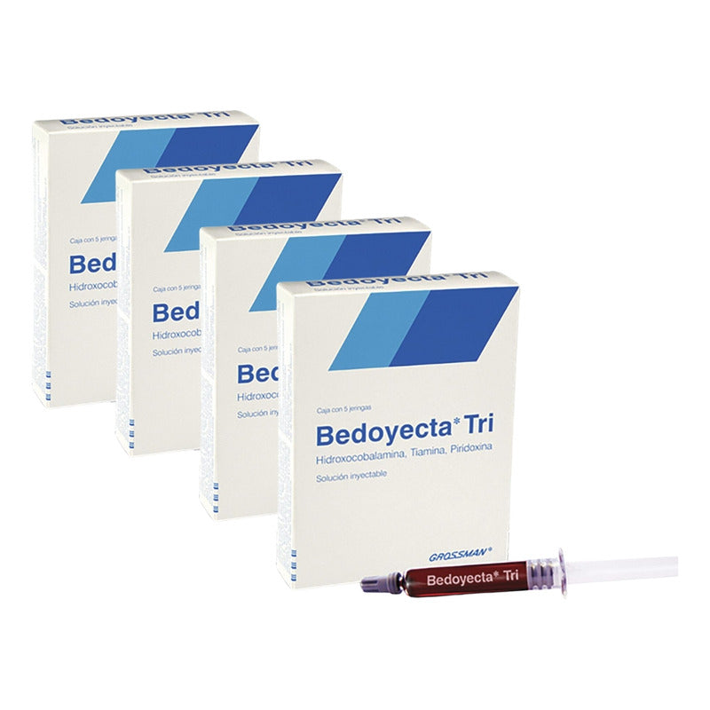 Bedoyecta Tri Complejo B, 4 Cajas Con 5 Ampolletas 2 Ml C/u
