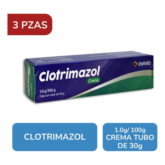 Clotrimazol Crema 1g / 100g 3 Tubos De 30g C/u Avivia