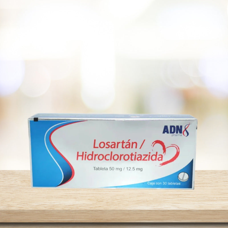 Losartán / Hidroclorotiazida 50mg 12.5mg 2 Cajas 30 Tabs Adn