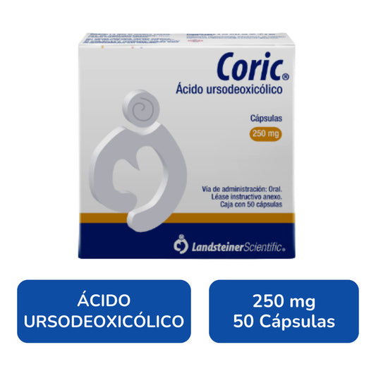 Coric Ácido Ursodesoxicólico 250 Mg Caja Con 50 Cápsulas