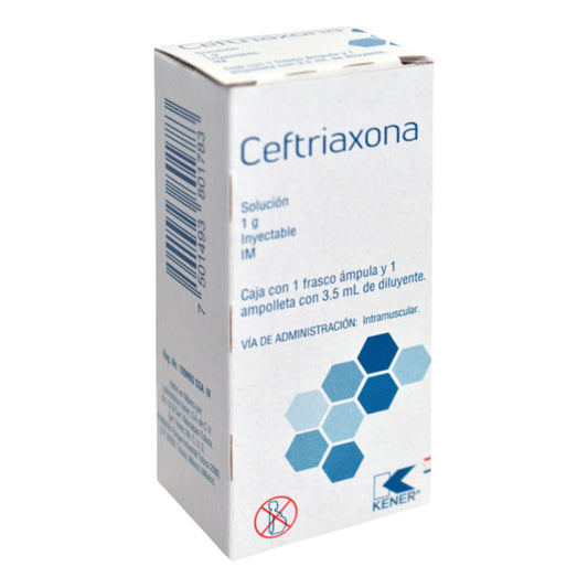 Ceftriaxona Solución 1g Ampolleta 3.5ml Kener