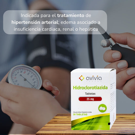 Hidroclorotiazida 25 Mg 6 Cajas 20 Tabletas C/u Avivia