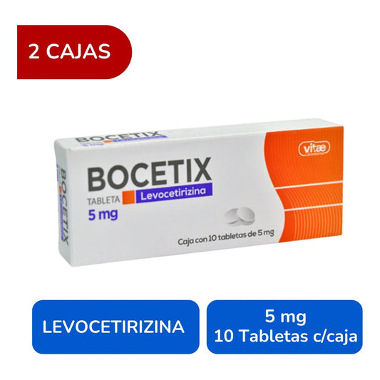 Bocetix Levocetirizina 5 Mg 2 Cajas 10 Tabs C/u Gel Pharma
