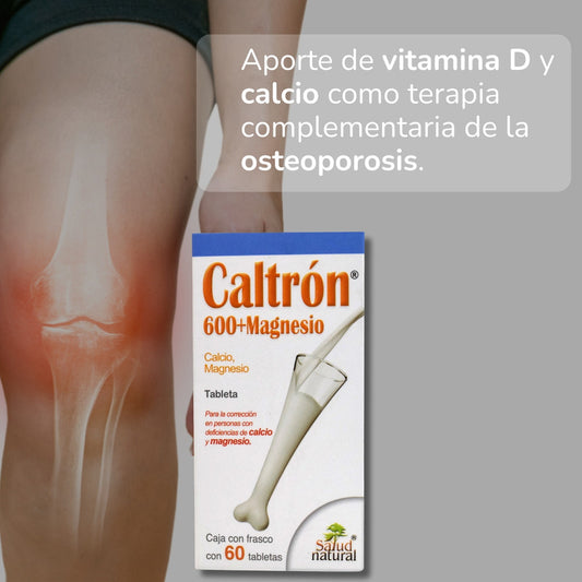 Caltron 600 + M Pack Con 120 Tabletas Calcio Y Magnesio Sin Sabor