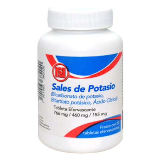 Sales De Potasio, Bicarbotano Potasio 50 Tabs Efervecentes