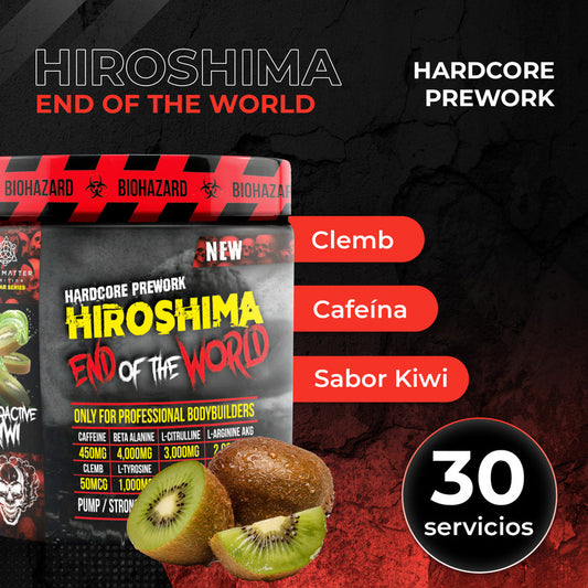 Preentrenador Pre Entreno Hiroshima Potencia Extrema 30 Serv Sabor Kiwi 315g