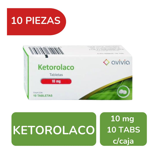 Avivia Ketorolaco 10 Mg, 10 Cajas Con 10 Tabletas C/u