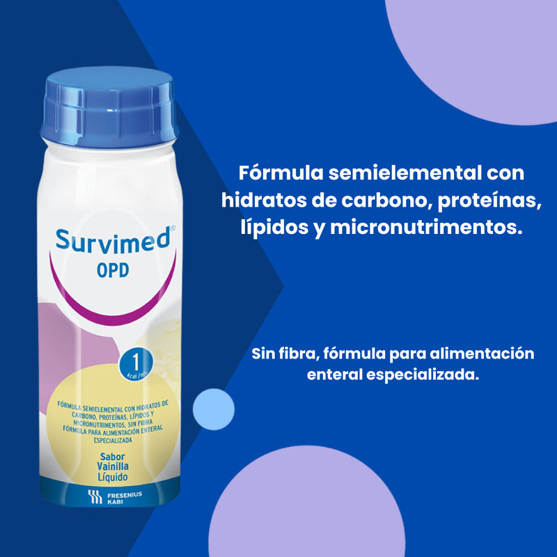 Survimed Opd Sabor Vainilla Paquete De 12 Botellas De 200 Ml Vainilla