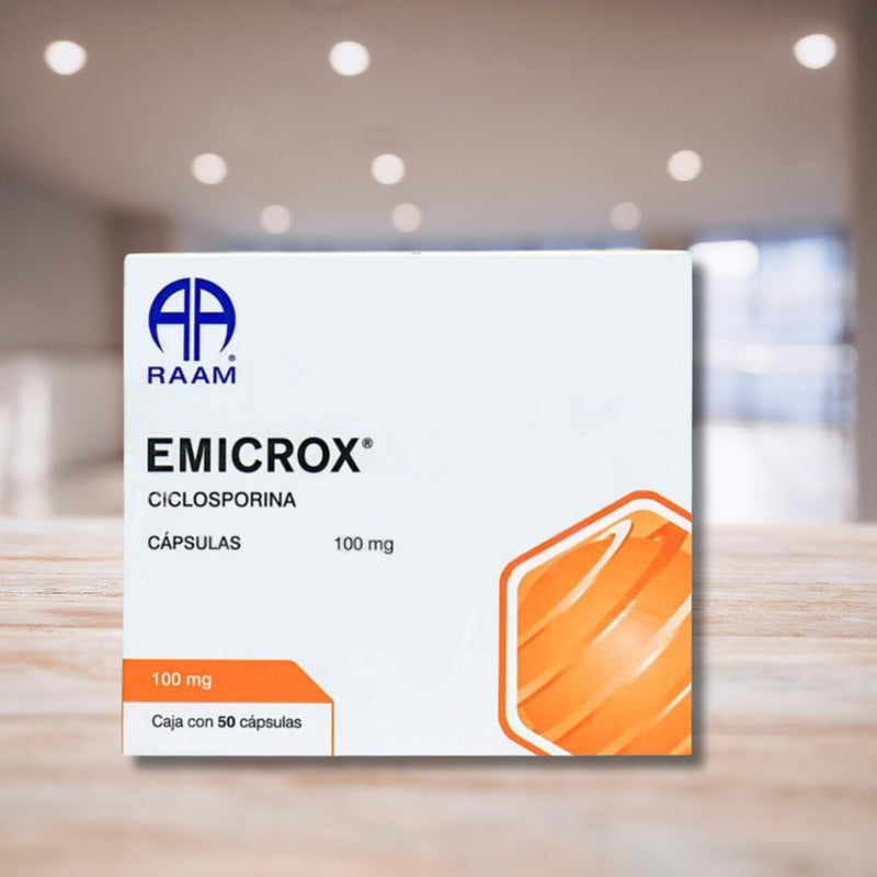Emicrox Ciclosporina 100 Mg Caja Con 50 Cápsulas Raam.