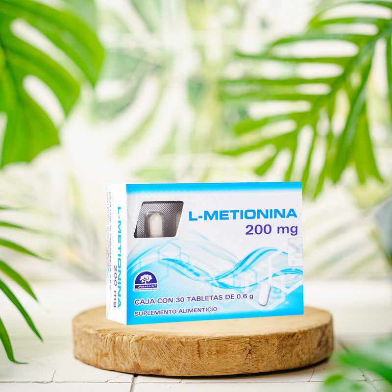 L-metionina Caja Con 30 Tabletas De 200 Mg Natutech Sin Sabor