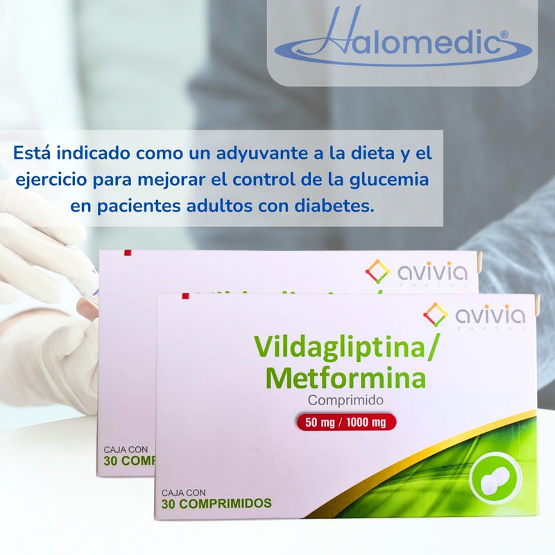 Vildagliptina / Metformina 50 Mg / 1000 Mg 30 Comprimidos