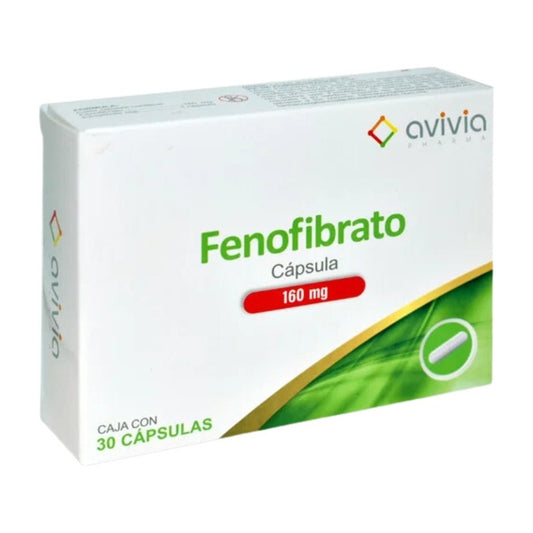 Fenofibrato 160 Mg Caja Con 30 Cápsulas Avivia