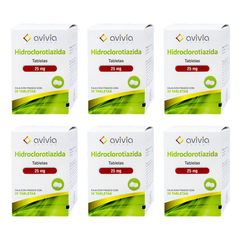 Hidroclorotiazida 25 Mg 6 Cajas 20 Tabletas C/u Avivia