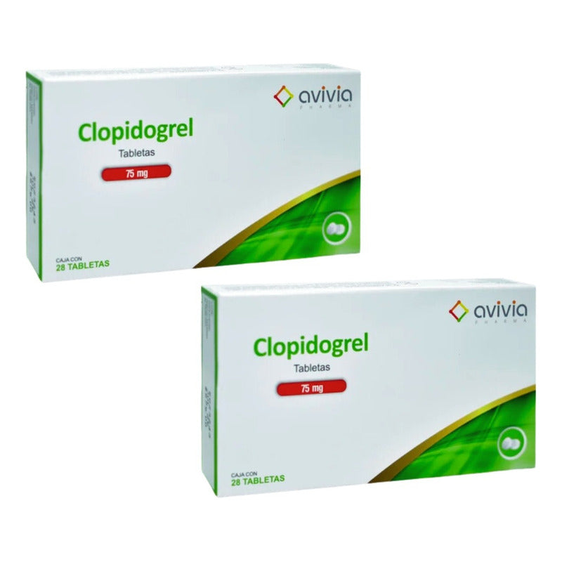 Clopidogrel 75 Mg Avivia 2 Cajas Con 28 Tabletas C/u