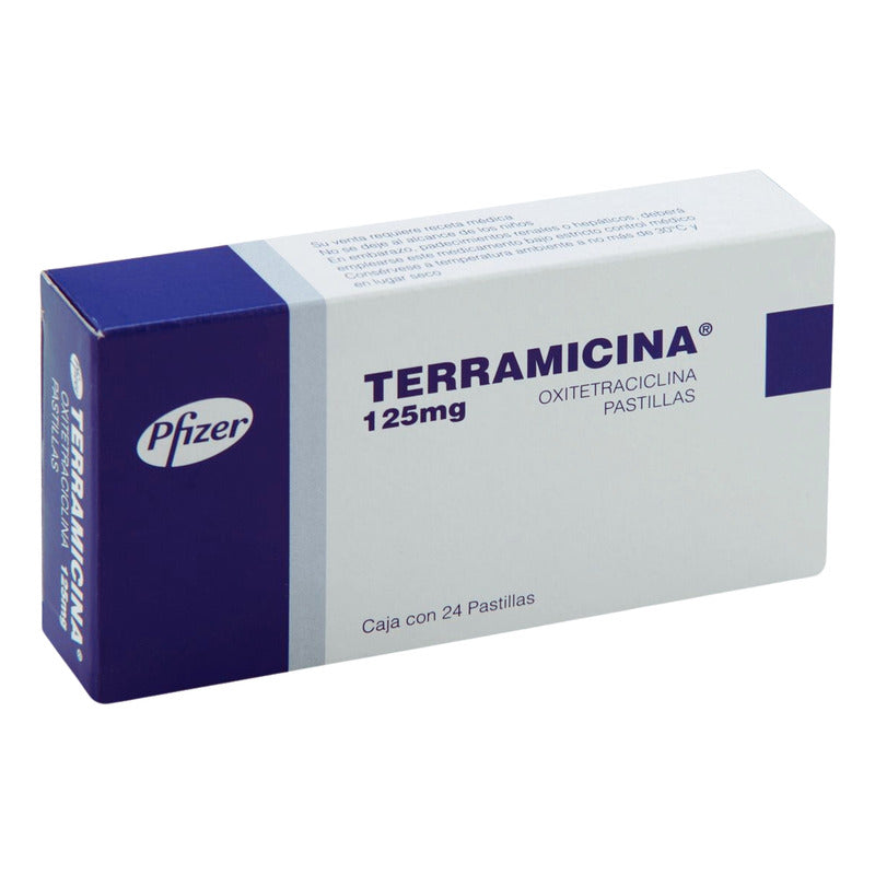 Terramicina Oxitetraciclina 125 Mg 24 Cápsulas Pfizer