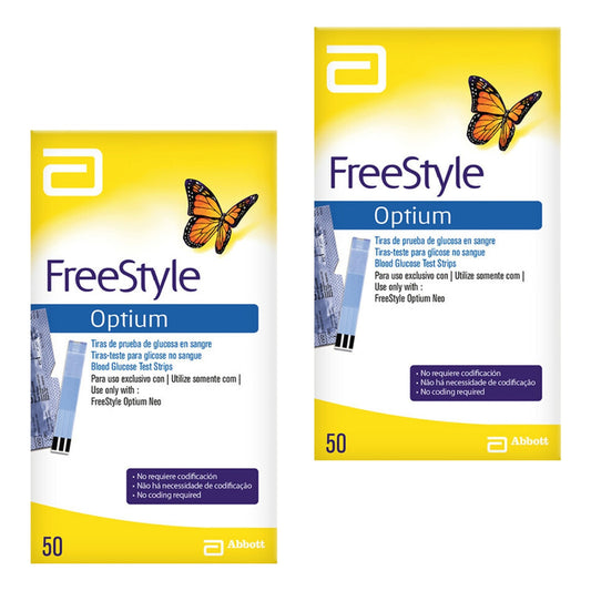 Freestyle Optium 100 Tiras Reactivas Abbott Azul