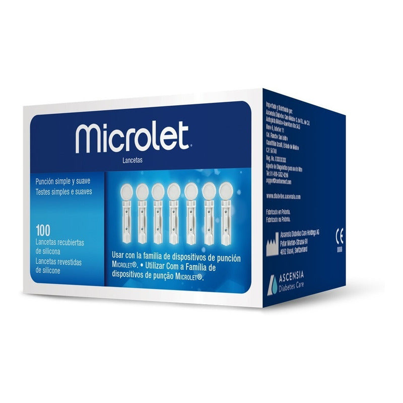 Contour Microlet Lancetas Caja Con 100 Lancetas